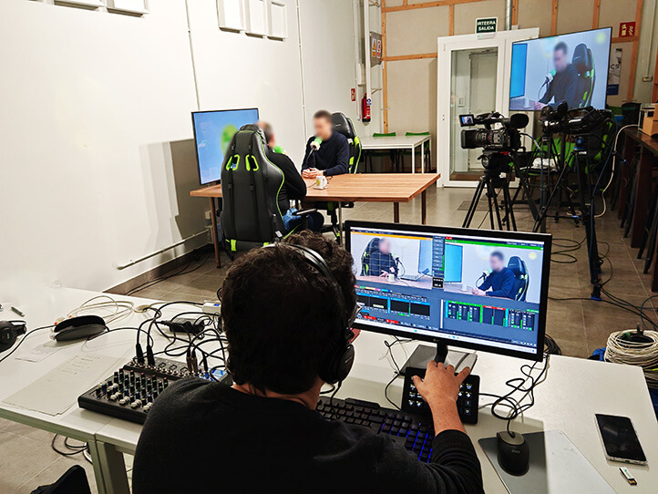 VisualVodcast durante la grabación de un Video Podcast